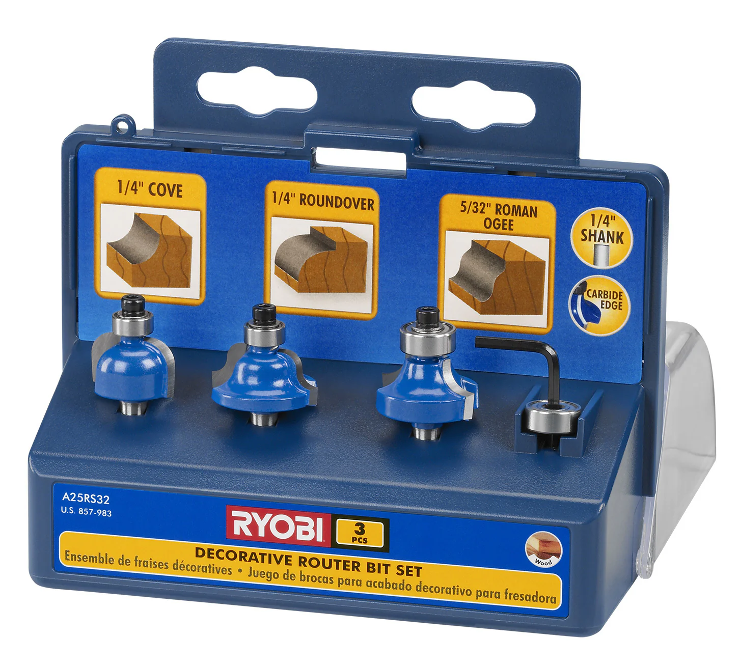 3 PC. Decorative Router Bit Set - Image 4