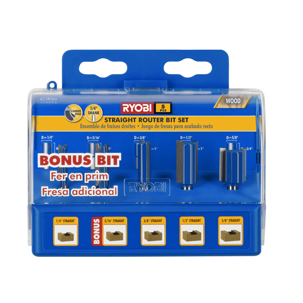 5 PC. Straight Router Bit Set - Image 2