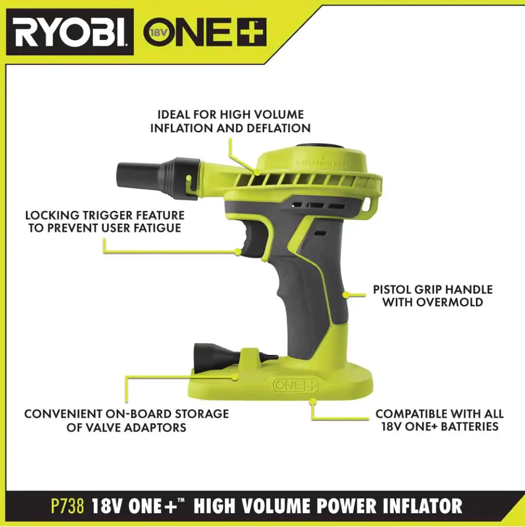 18V ONE+ High Volume Power Inflator - Image 2
