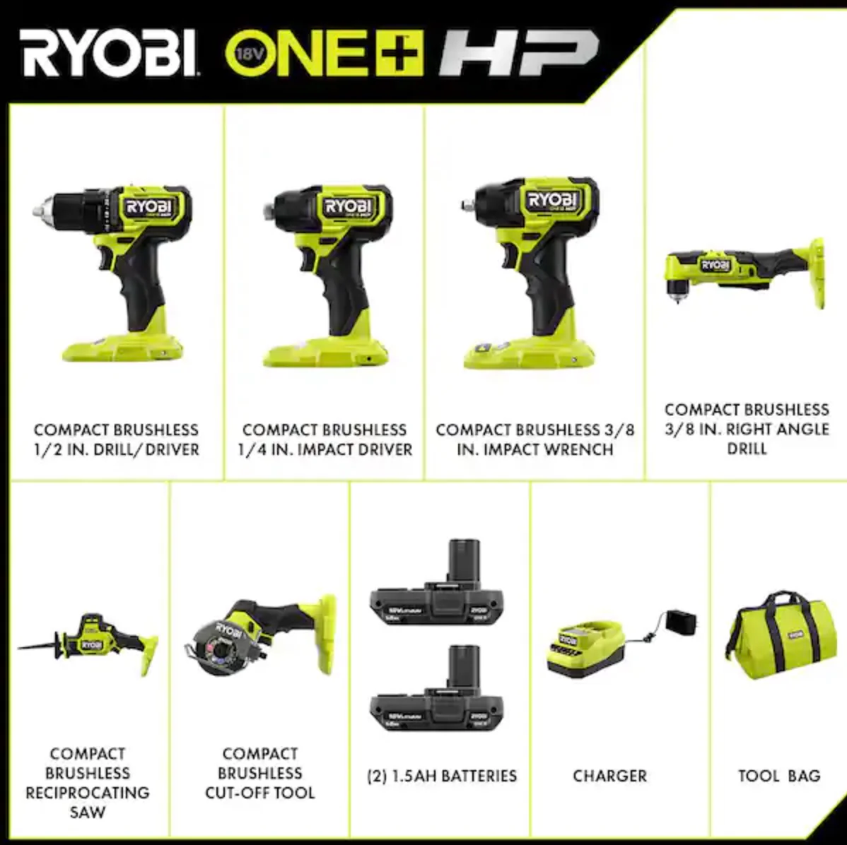 18V ONE+ HP Compact Brushless 6-Tool Combo Kit - Image 2