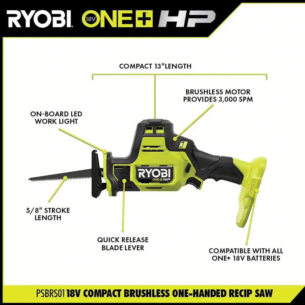 18V ONE+ HP Compact Brushless 6-Tool Combo Kit - Image 7