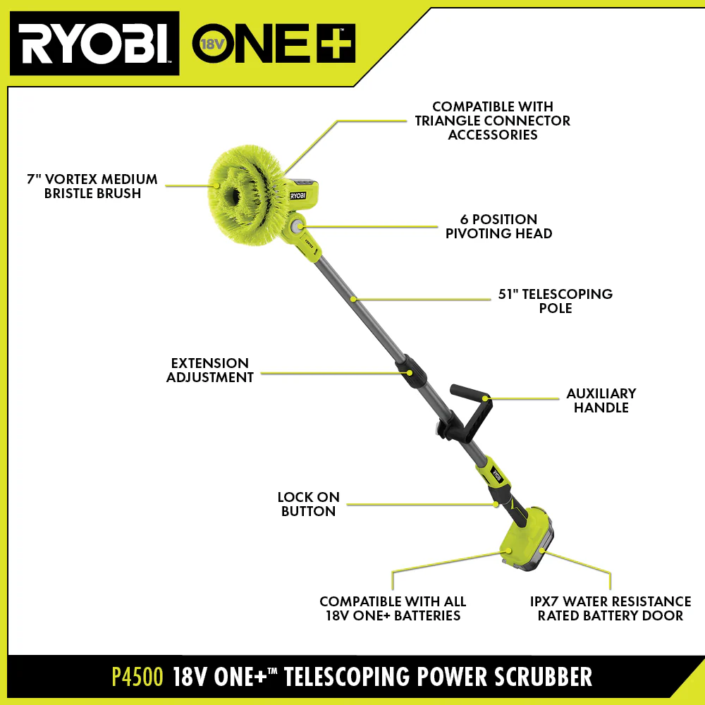 18V ONE+ VORTEX TELESCOPING POWER SCRUBBER KIT - Image 2