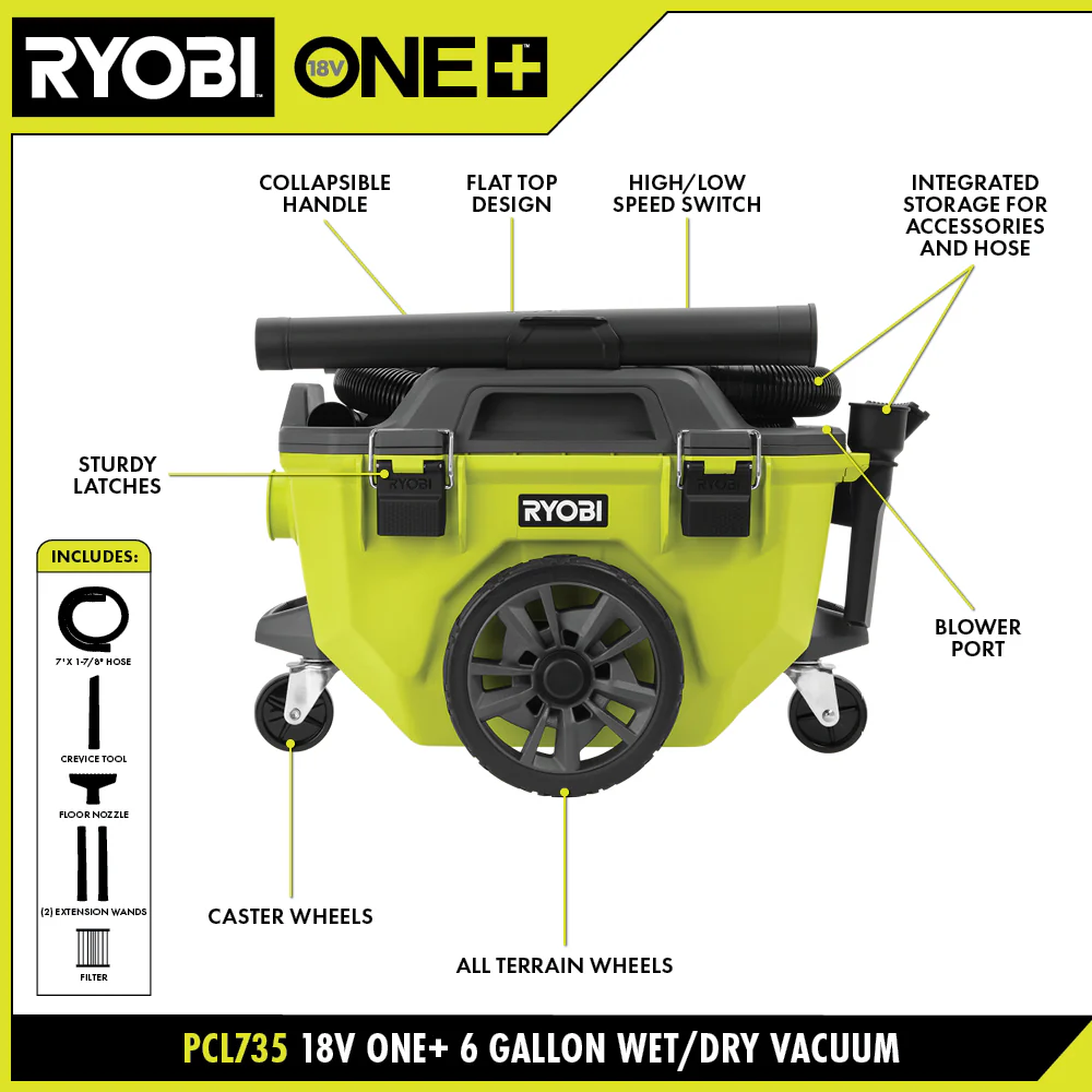 18V ONE+ 6 GALLON WET/DRY VACUUM - Image 5