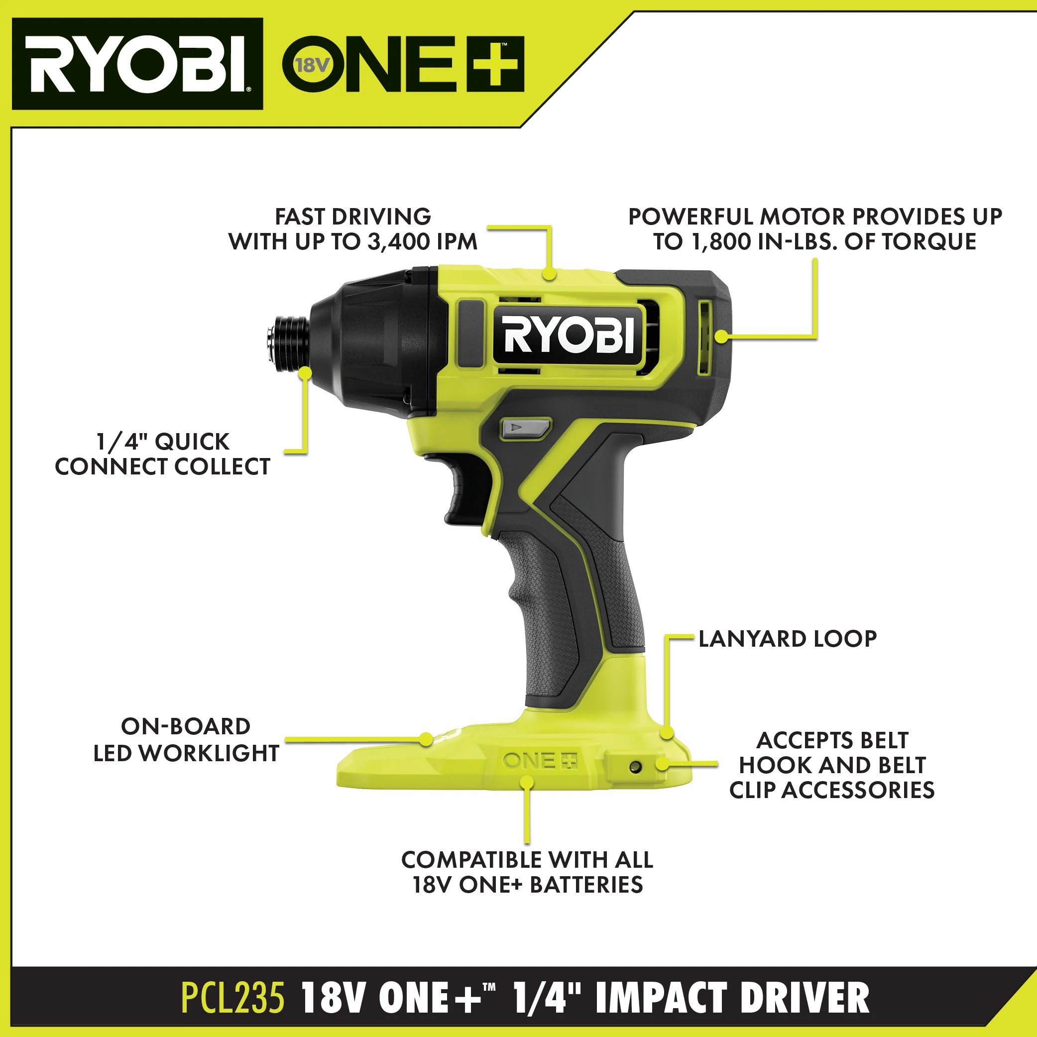 18V ONE+ 1/4" Impact Driver Kit - Image 2