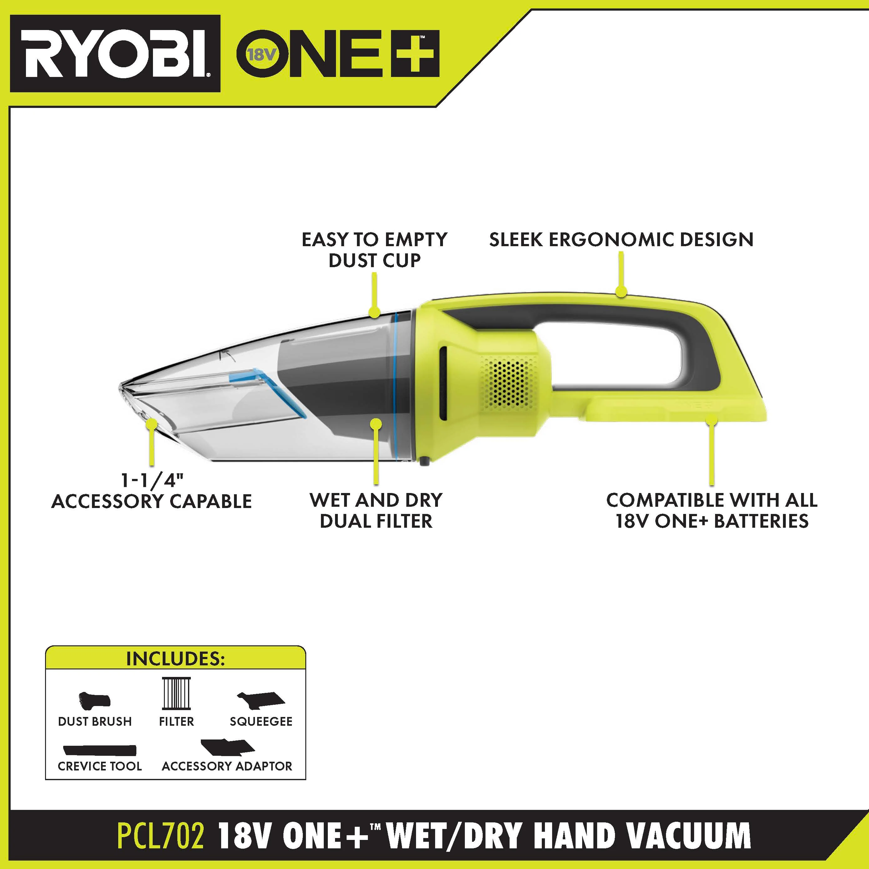 18V ONE+ WET/DRY HAND VACUUM KIT - Image 2