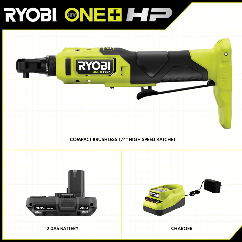 18V ONE+™ HP COMPACT BRUSHLESS 1/4" High Speed Ratchet Kit - Image 2
