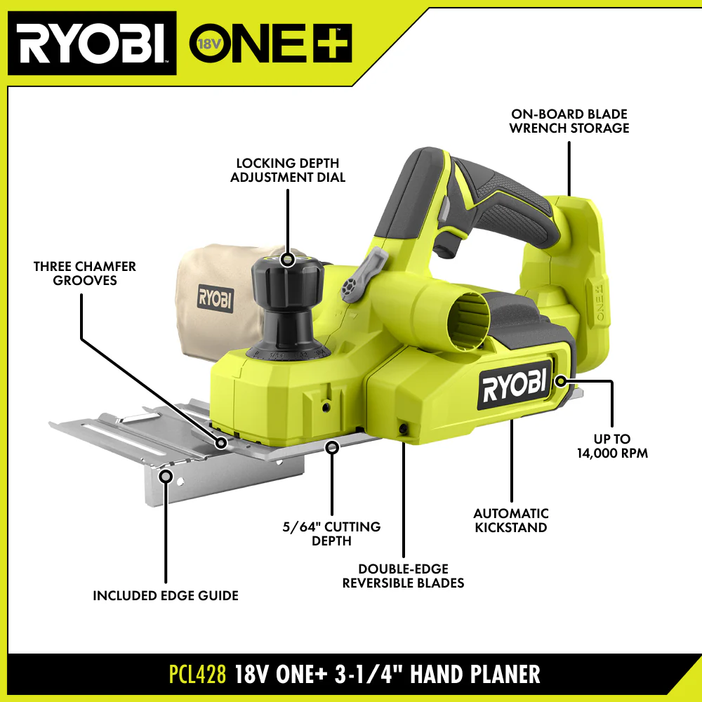 18V ONE+™ 3-1/4" Hand Planer Kit - Image 2