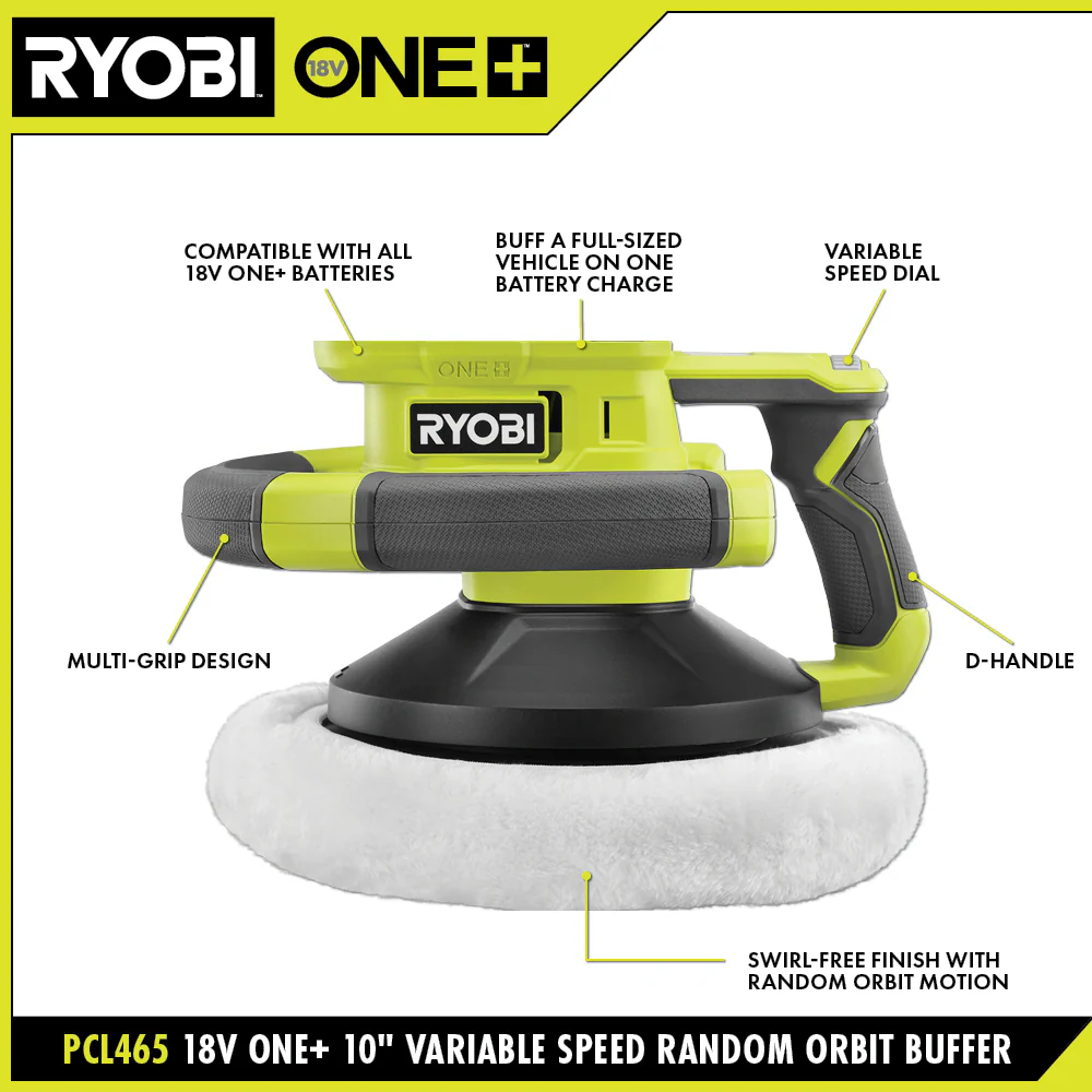 18V ONE+ 10” Variable Speed Random Orbit Buffer Kit - Image 3