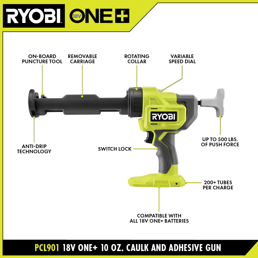 18V ONE+ 10 oz. Caulk and Adhesive Gun Kit - Image 3