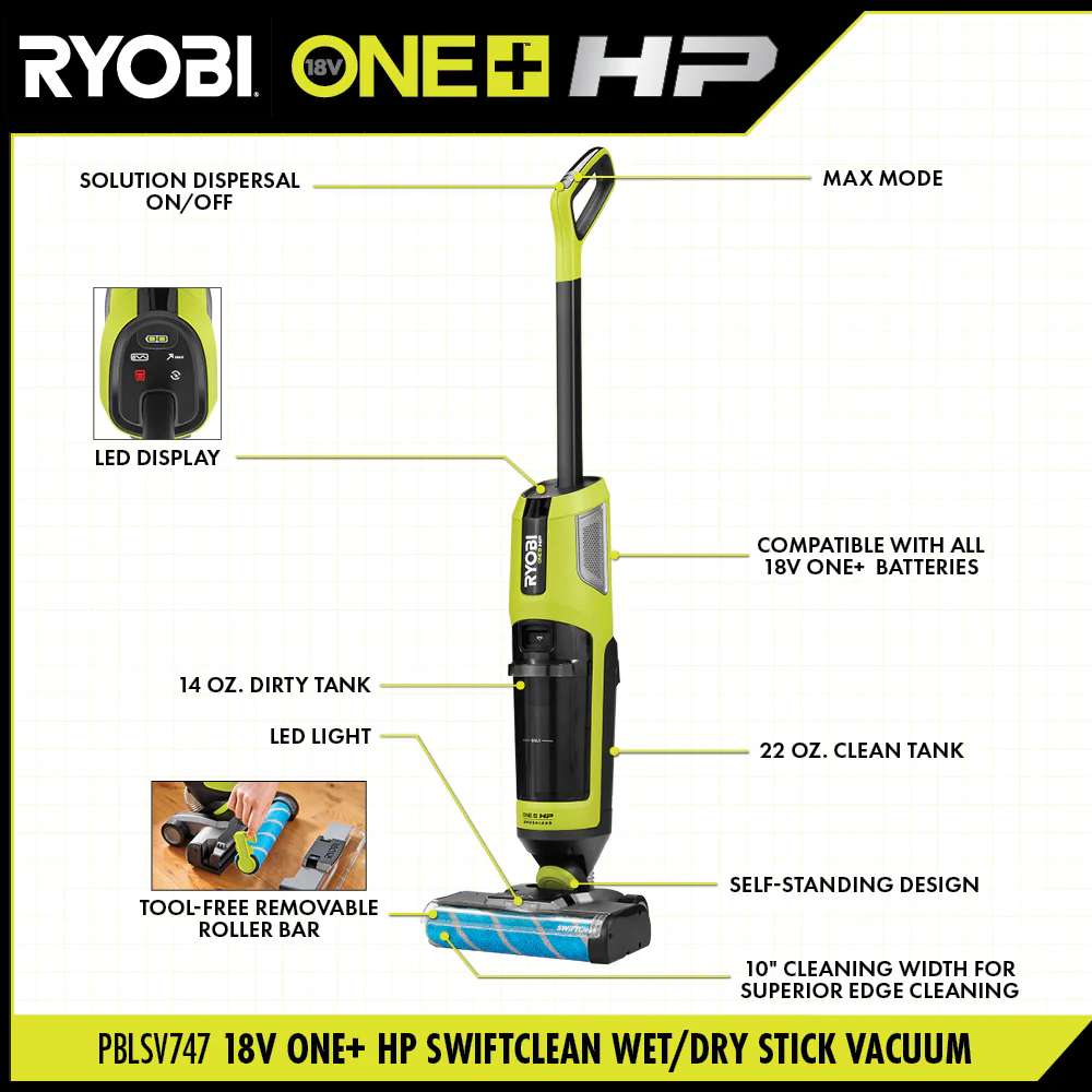 18V ONE+ HP SWIFTCLEAN WET/DRY STICK VACUUM - Image 3