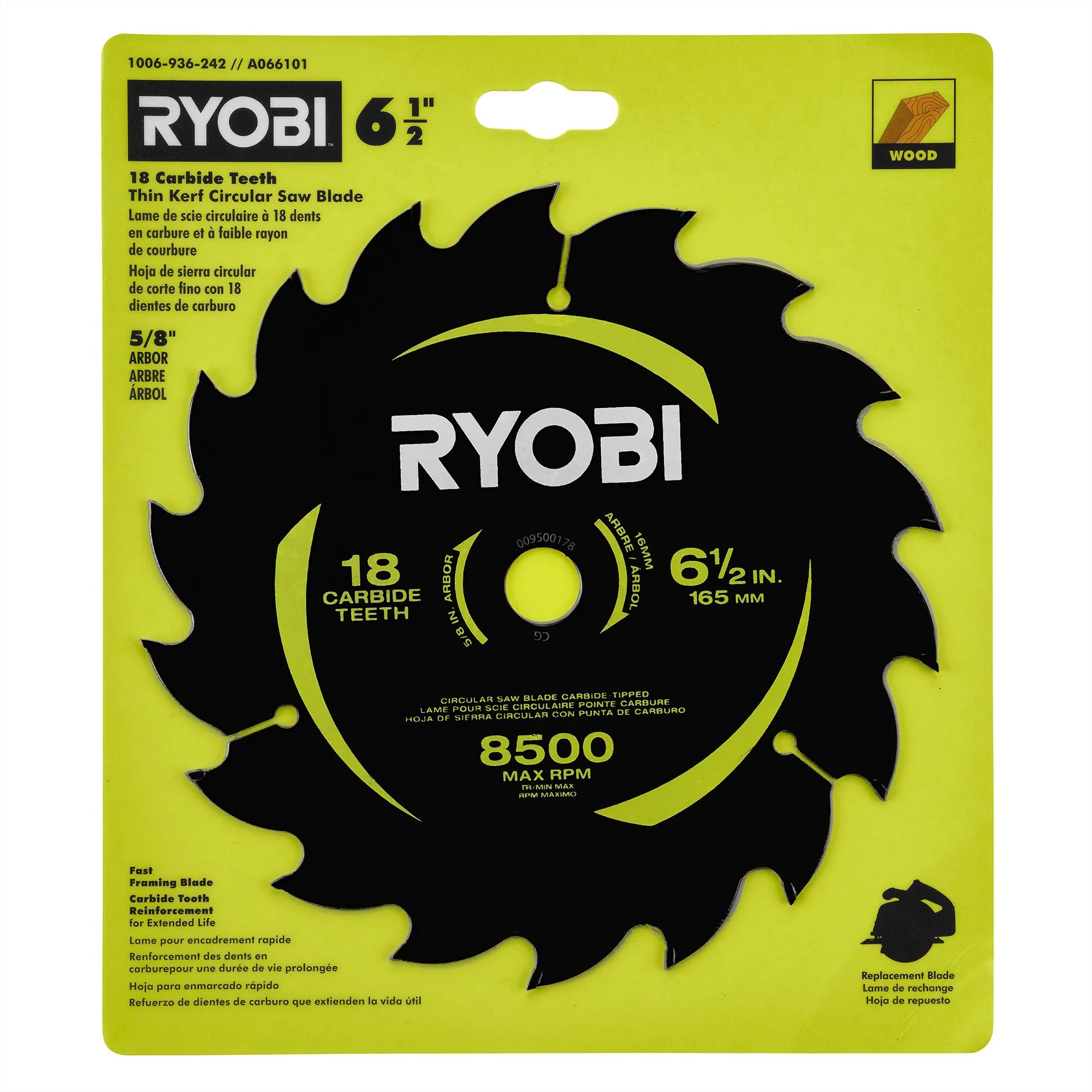 6-1/2" 18 CARBIDE TEETH THIN KERF CIRCULAR SAW BLADE - Image 3
