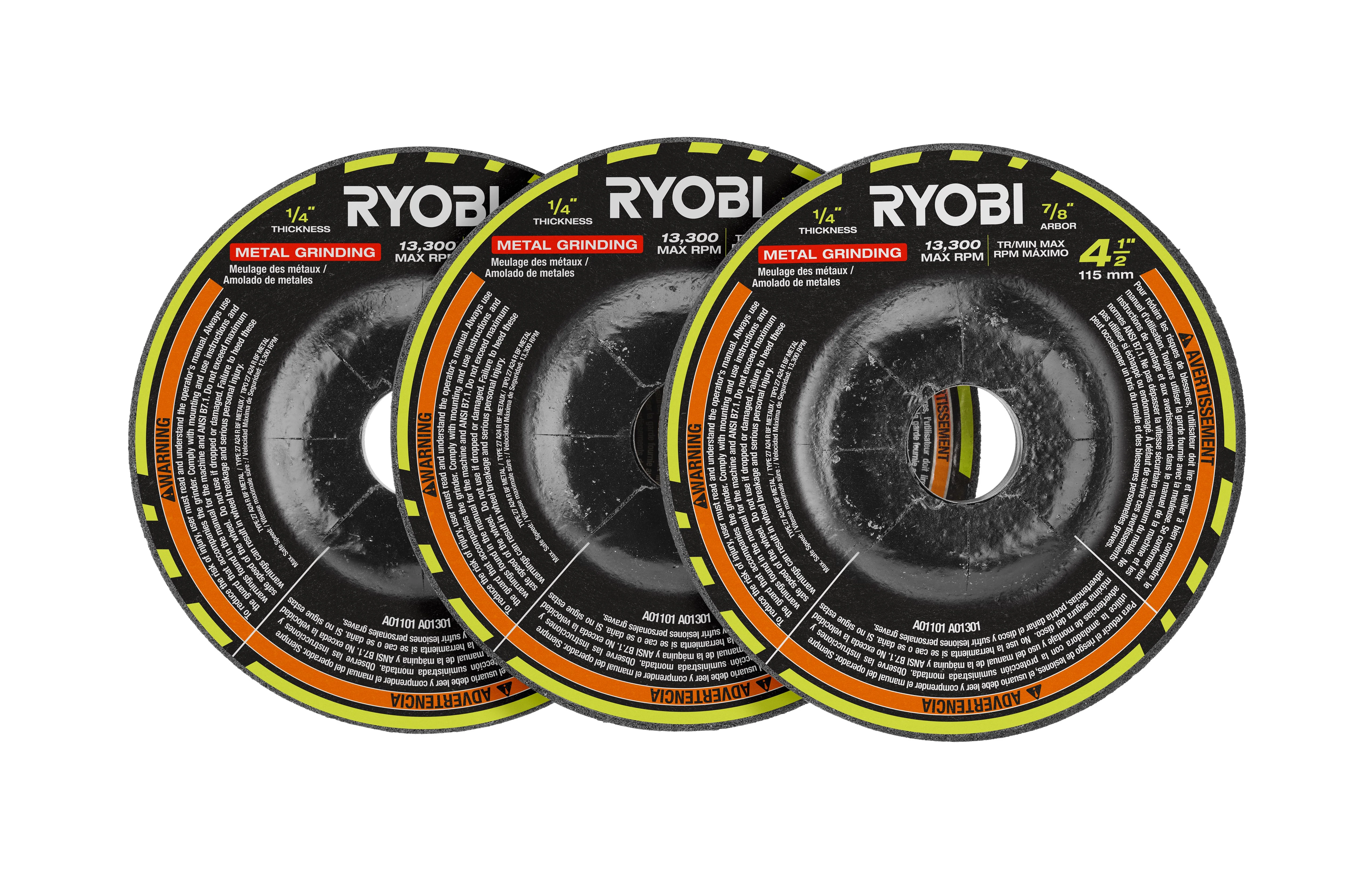 3 PC.  4-1/2" Metal Grinding Wheel Set - Image 6