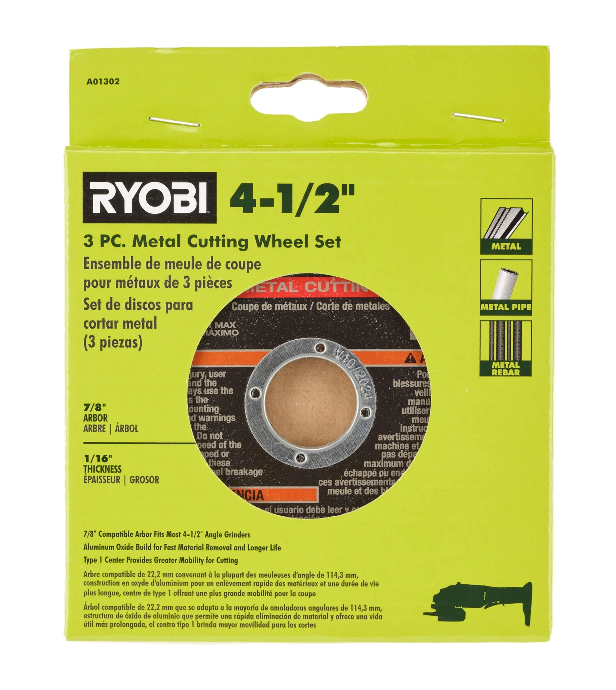 3 PC. 4-1/2" Metal Cutting Wheel Set - Image 3