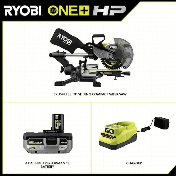 18V ONE+ HP BRUSHLESS 10" SLIDING COMPOUND MITER SAW KIT - Image 3