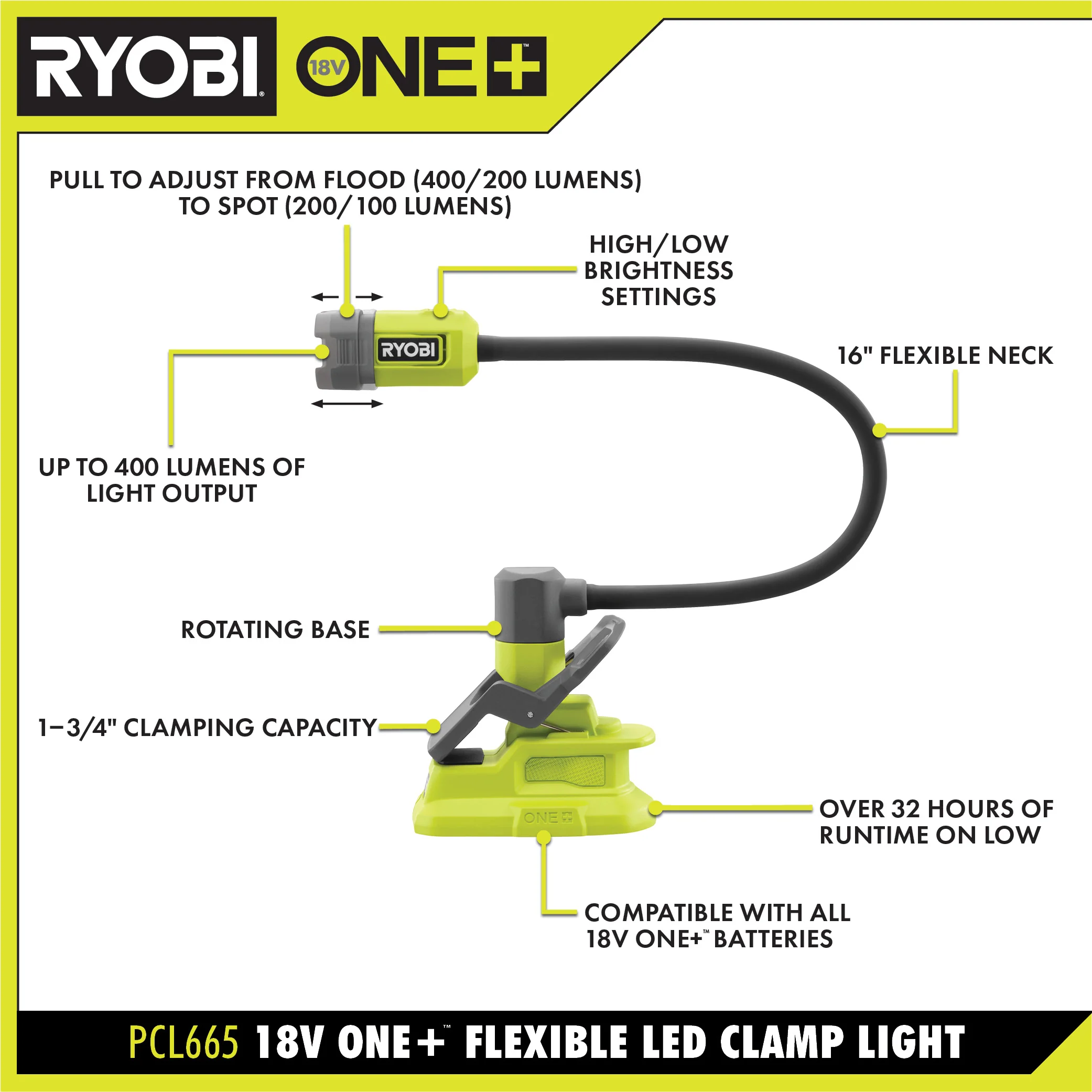 18V ONE+ FLEXIBLE LED CLAMP LIGHT KIT - Image 3