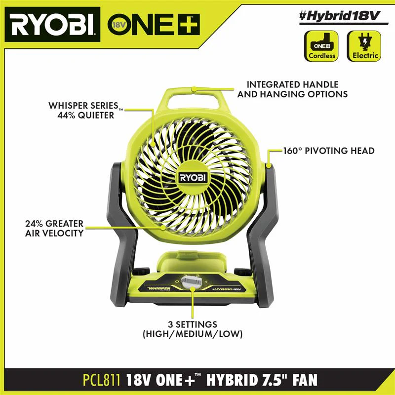 18V ONE+ HYBRID WHISPER SERIES 7.5" FAN KIT - Image 3