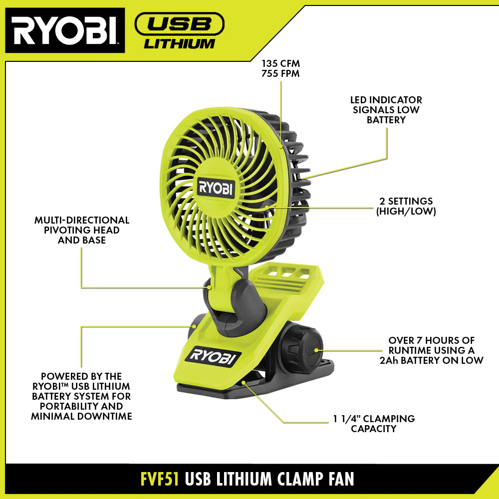 USB LITHIUM CLAMP FAN KIT - Image 2