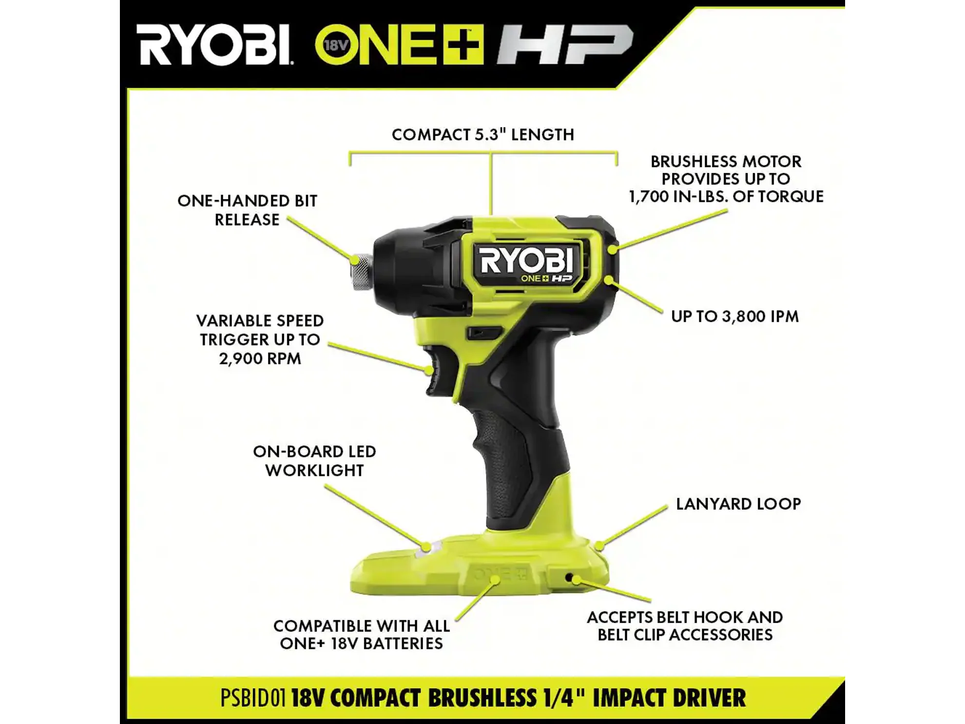 18V ONE+ HP Compact Brushless 4-Tool Combo Kit - Image 9