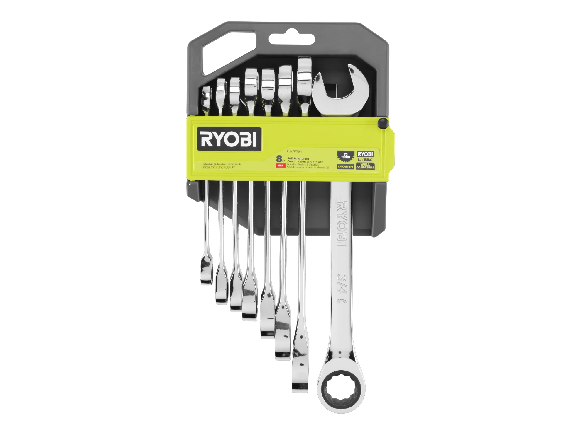 8 PC. SAE Ratcheting Combination Wrench Set - Image 2