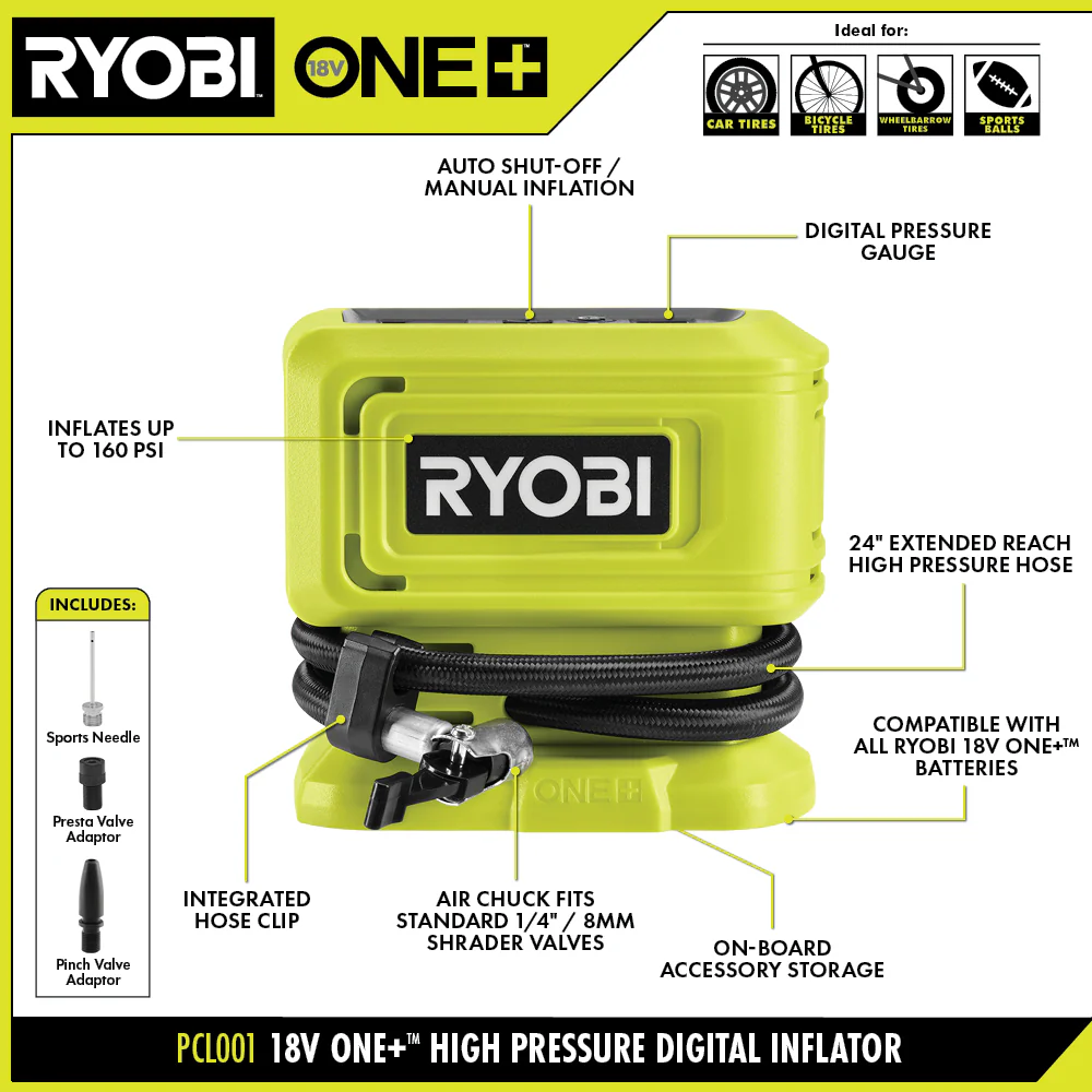 18V ONE+ HIGH PRESSURE DIGITAL INFLATOR - Image 3
