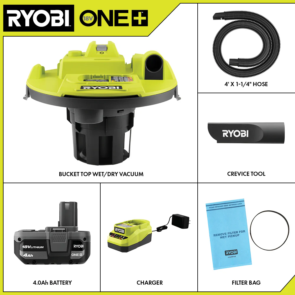 18V ONE+ BUCKET TOP WET/DRY VACUUM KIT - Image 2