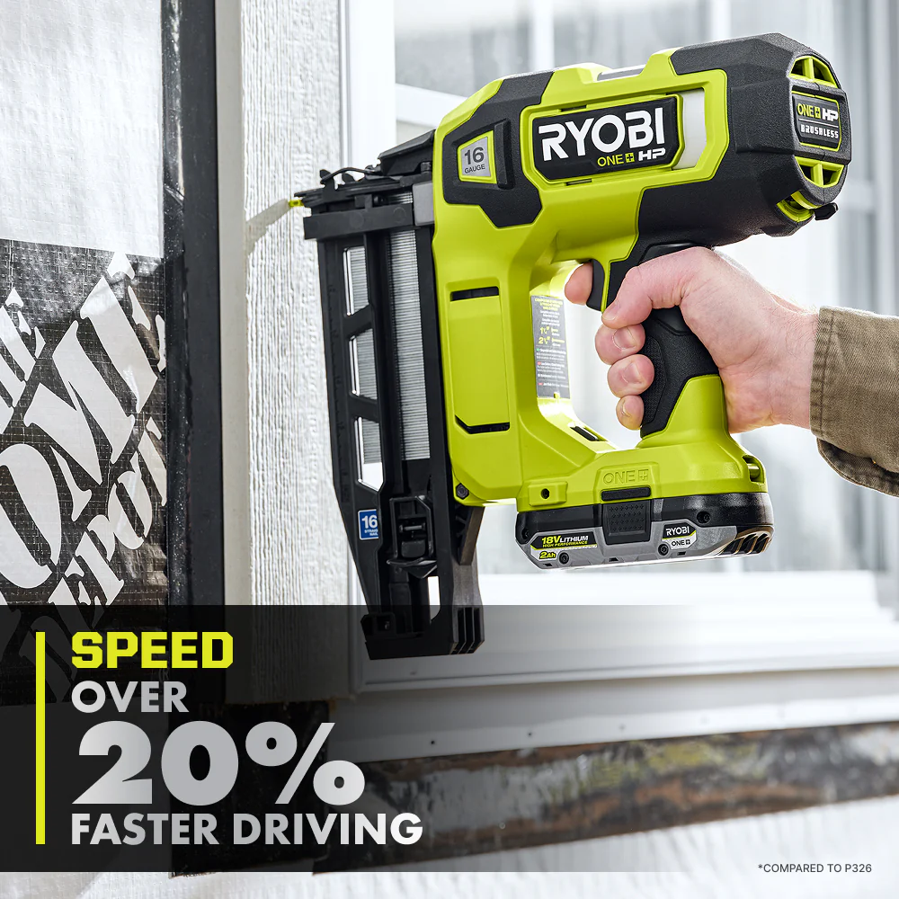 18V ONE+ HP 18V Brushless Cordless Nail Gun, 16-Gauge Straight Finish Nailer (Tool Only) - Image 3