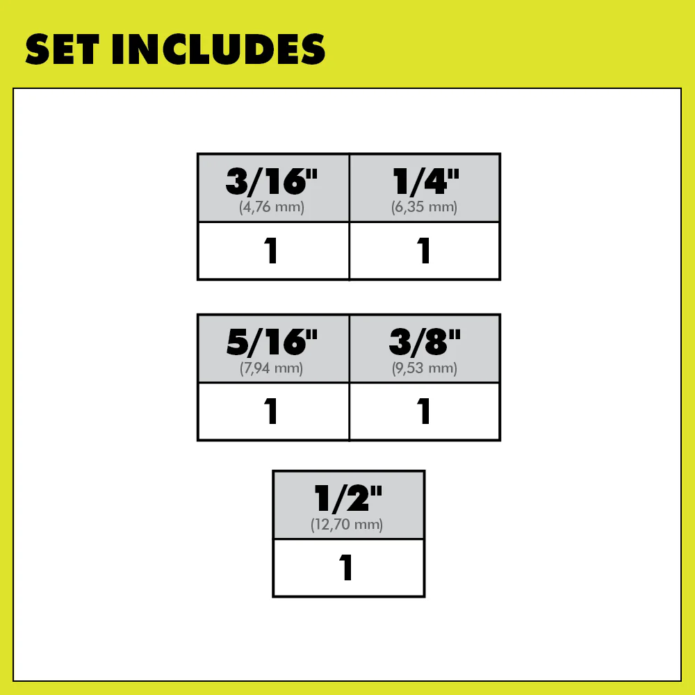5 PC. SDS-PLUS 6" 4-CUTTER DRILL BIT SET - Image 3