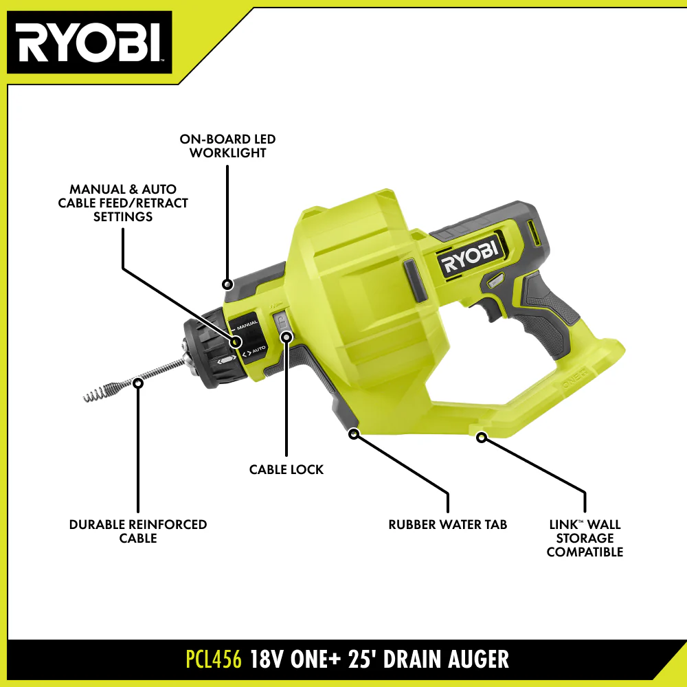 18V ONE+ 25' Drain Auger - Image 2