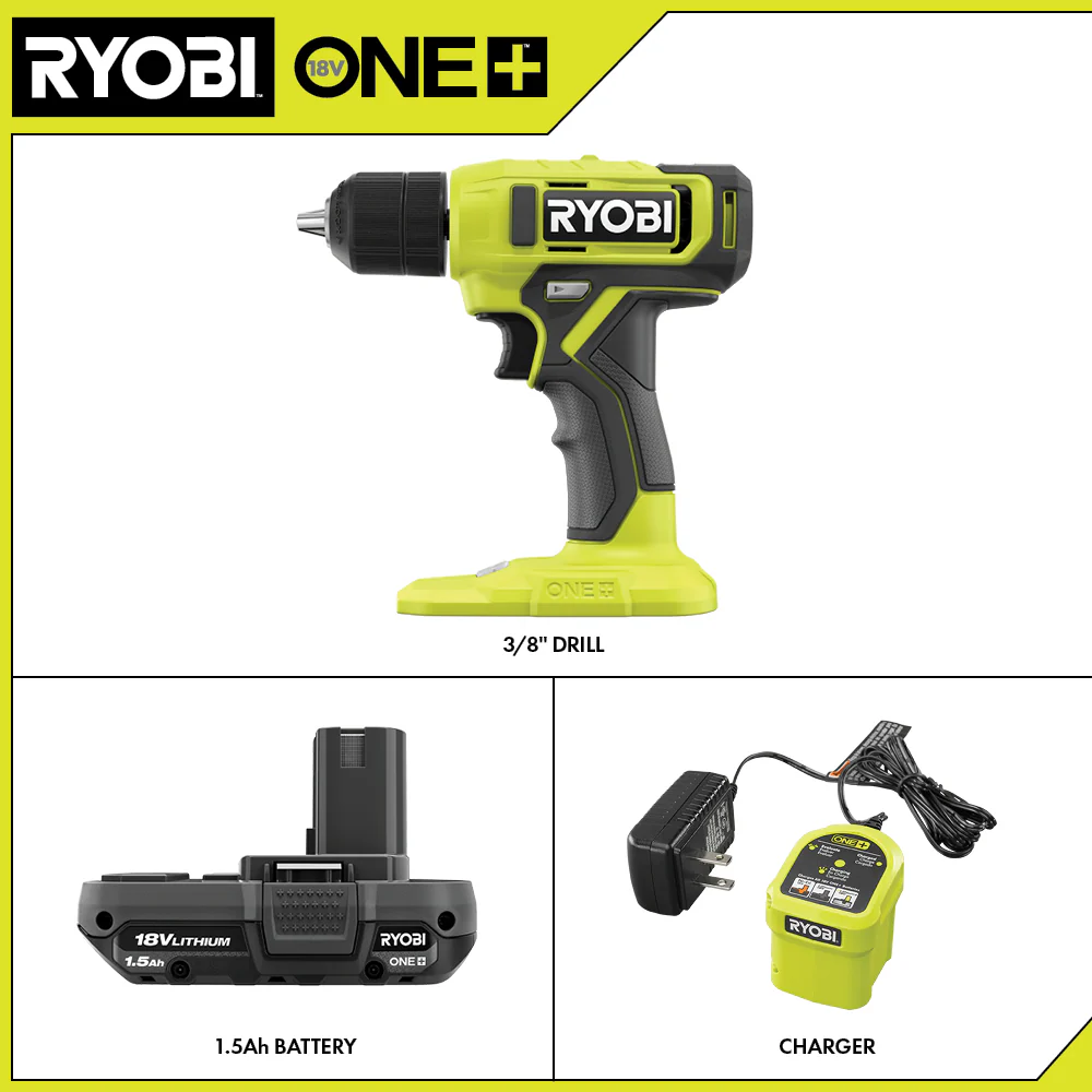18V ONE+ 3/8" CORDLESS DRILL/DRIVER KIT WITH 1.5Ah BATTERY AND CHARGER - Image 2