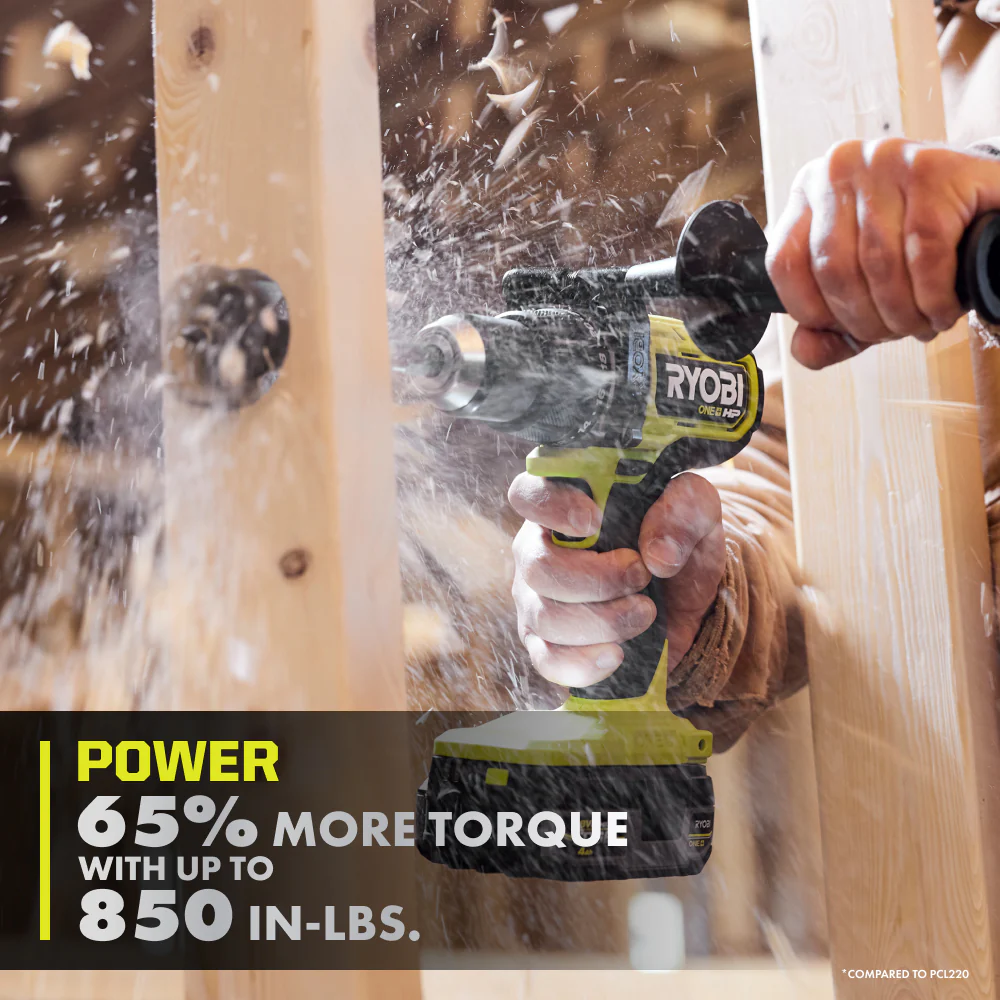 18V ONE+ HP BRUSHLESS CORDLESS 2-TOOL HAMMER DRILL / DRIVER, IMPACT DRIVER, 4.0 Ah, 2.0 Ah BATTERY, CHARGER, AND BAG - Image 9