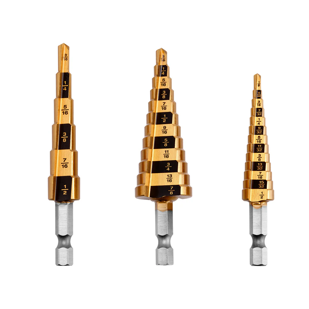 3 PC. Titanium Step Drill Bit Set - Image 5