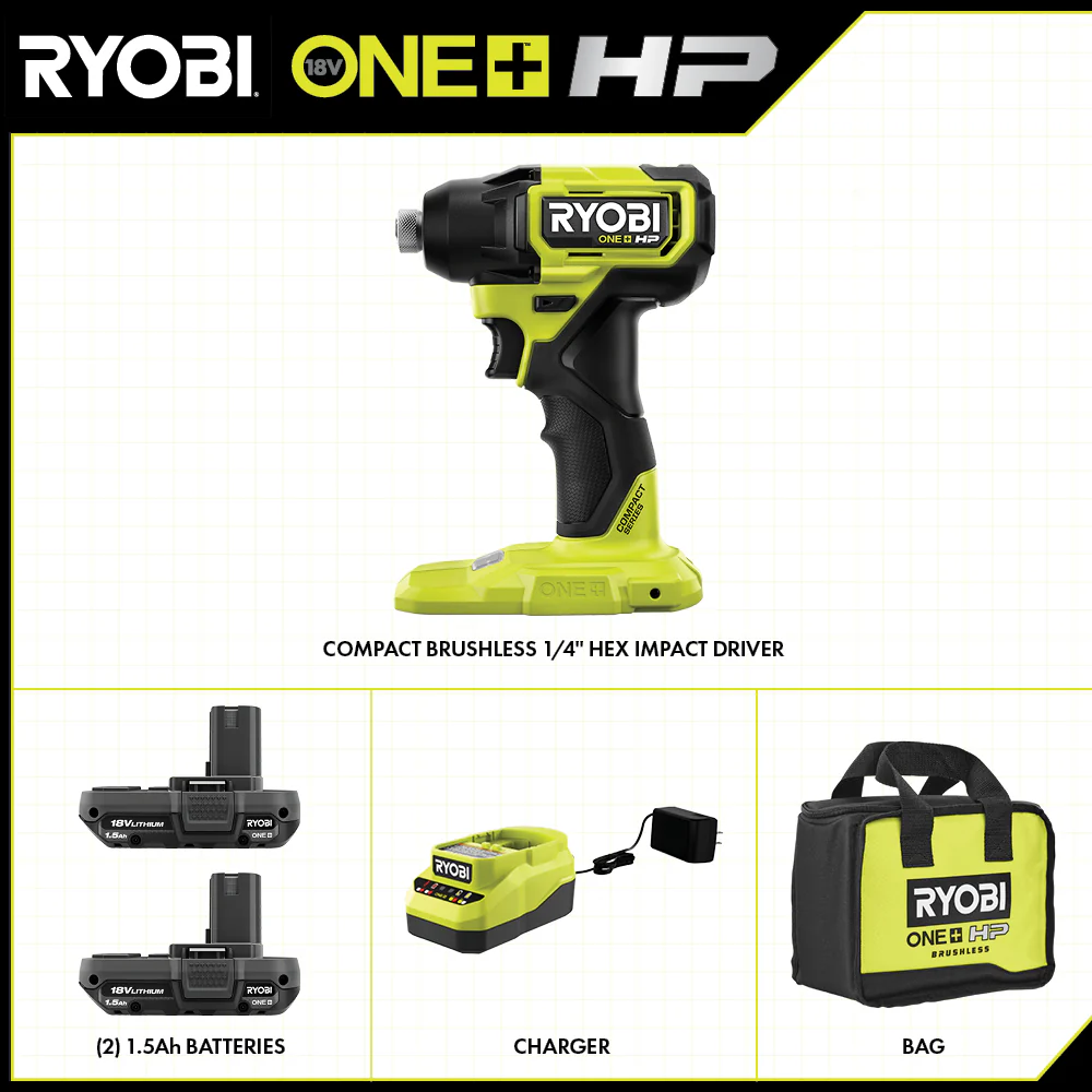 18V ONE+ HP Compact Brushless 1/4" Hex Impact Driver Kit - Image 2