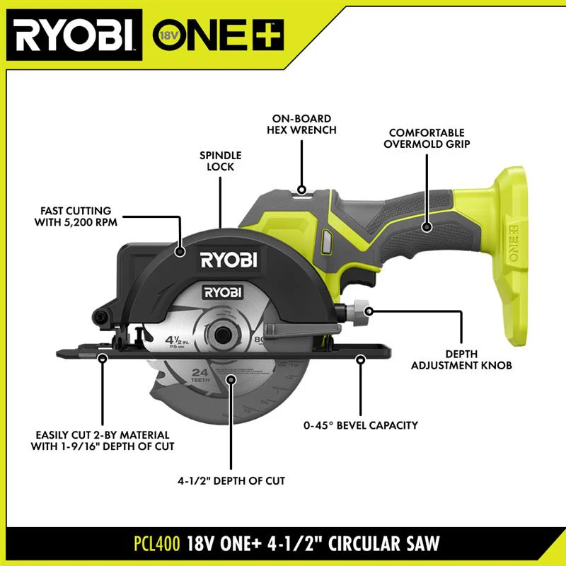 18V ONE+ 4-1/2" Circular Saw Kit - Image 2