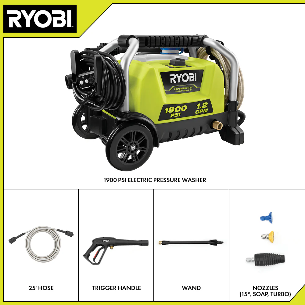 1900 PSI 1.2 GPM Electric Pressure Washer - Image 3