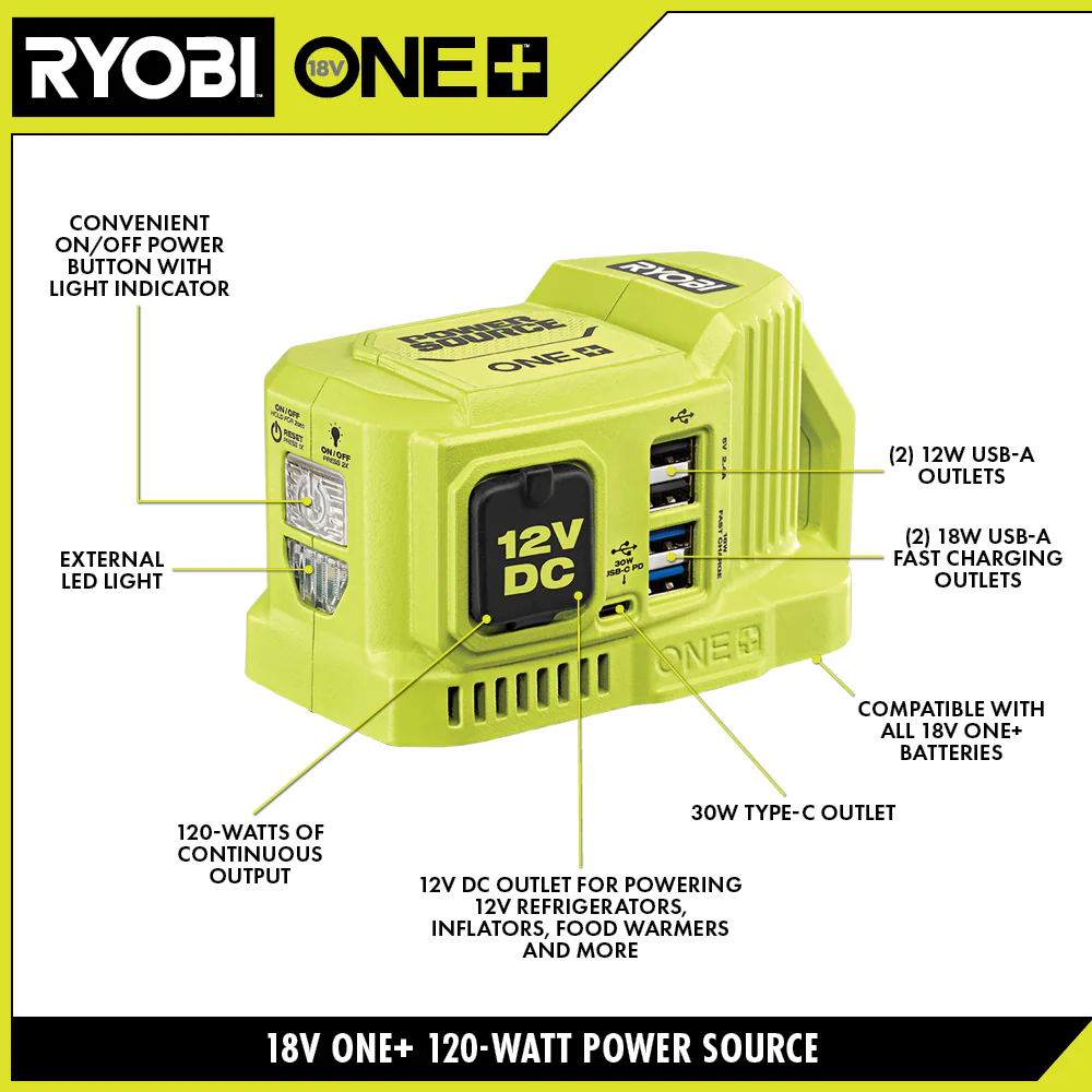18V ONE+ 120-WATT POWER SOURCE WITH 12V OUTPUT - Image 2