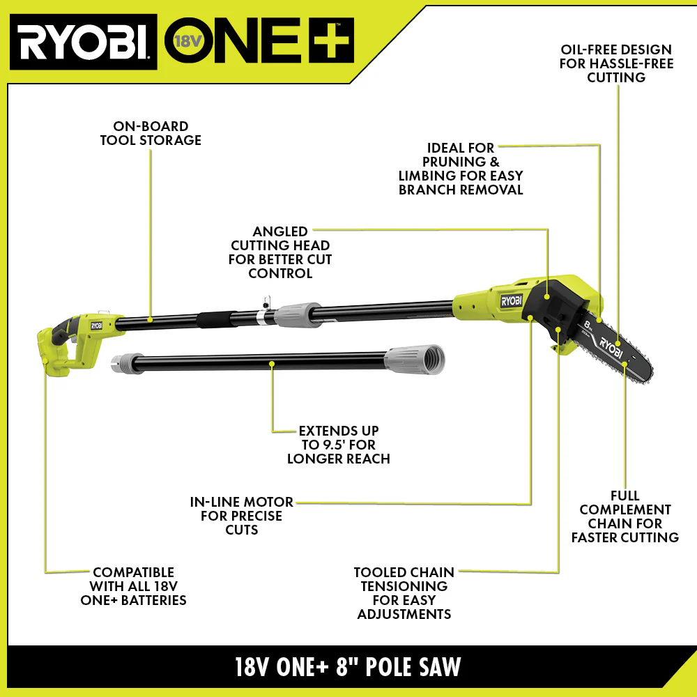 18V ONE+ 8" POLE SAW - Image 2