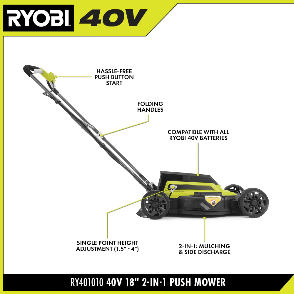 40V 18" 2-IN-1 PUSH MOWER - Image 2