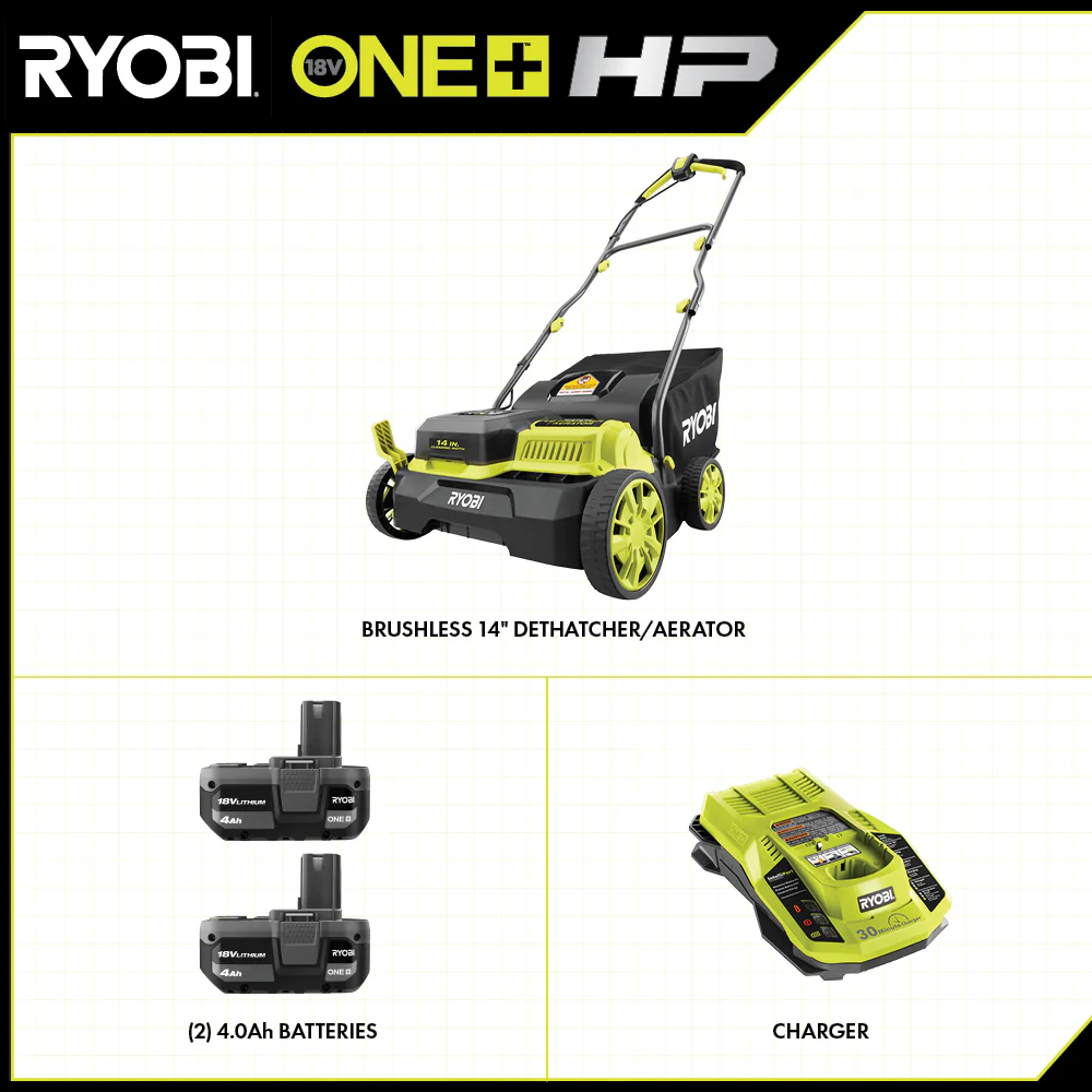18V ONE+ HP Brushless 14" Dethatcher/Aerator Kit - Image 2