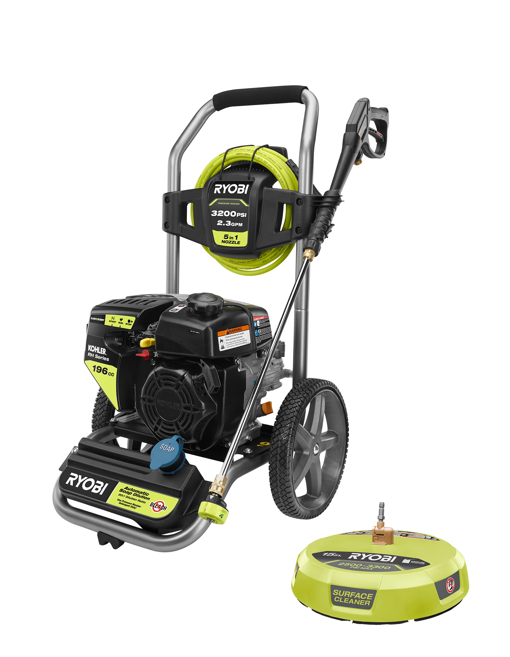 3200 PSI KOHLER GAS PRESSURE WASHER with 15" Surface Cleaner - Image 2
