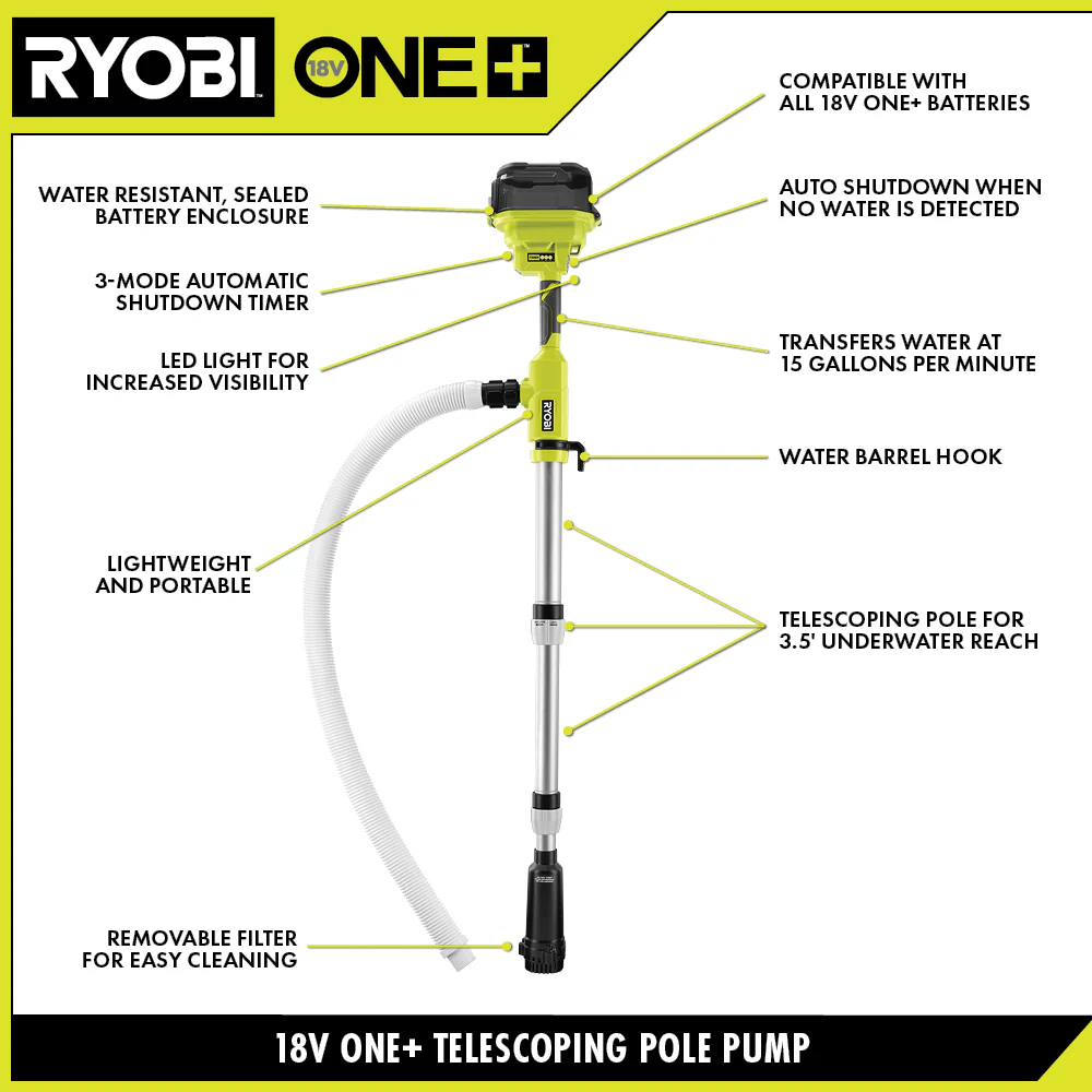 18V ONE+ 1/6 TELESCOPING POLE PUMP - Image 5