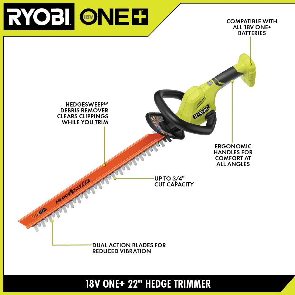 18V ONE+ 22" HEDGE TRIMMER - Image 2