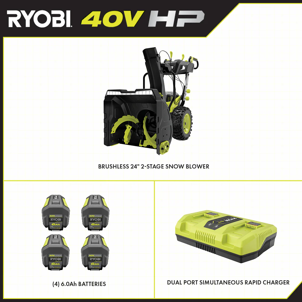 40V HP Brushless Whisper Series 24” Two-Stage Snow Blower Kit - Image 3