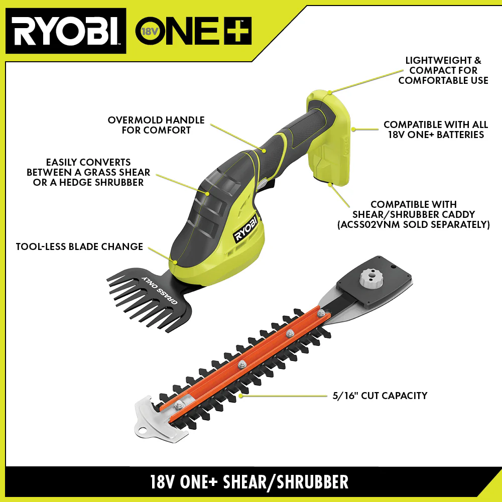 18V ONE+ 2-in-1 SHEAR SHRUBBER KIT - Image 3