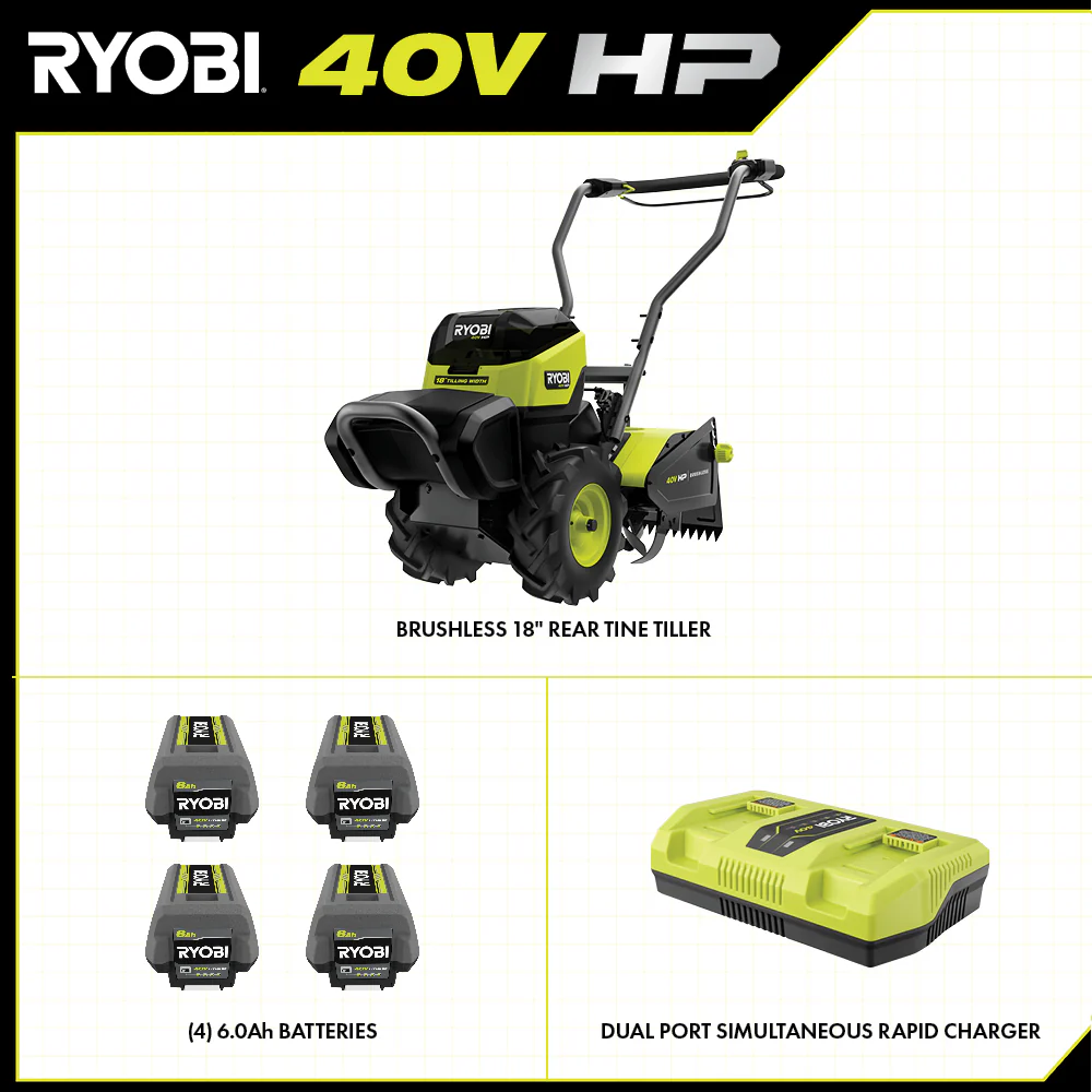 40V HP BRUSHLESS 18" REAR TINE TILLER KIT - Image 4