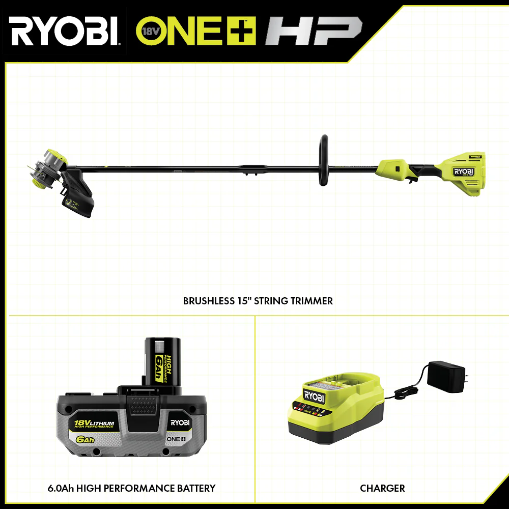 18V ONE+ HP Brushless 15” String Trimmer Kit - Image 3