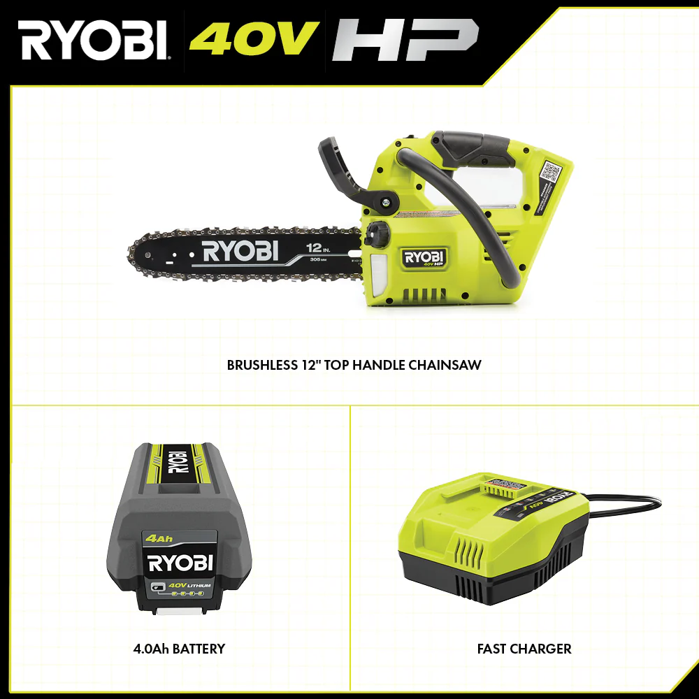 40V HP BRUSHLESS 12" TOP HANDLE CHAINSAW KIT - Image 2