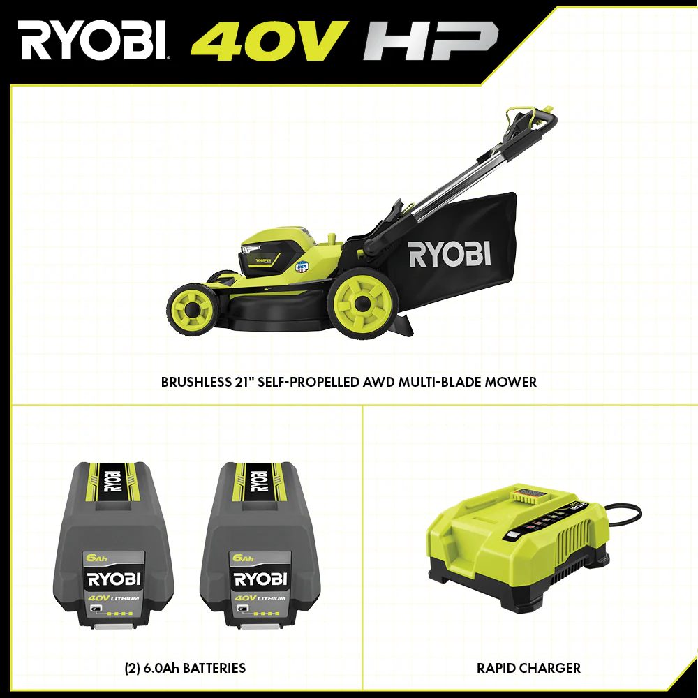 40V HP BRUSHLESS 21" SELF-PROPELLED AWD MULTI-BLADE MOWER KIT - Image 3