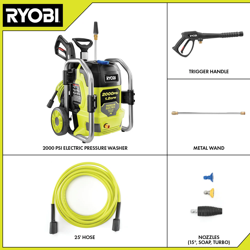 2000 PSI ELECTRIC PRESSURE WASHER WITH FREE 12" ELECTRIC PRESSURE WASHER SURFACE CLEANER - Image 3