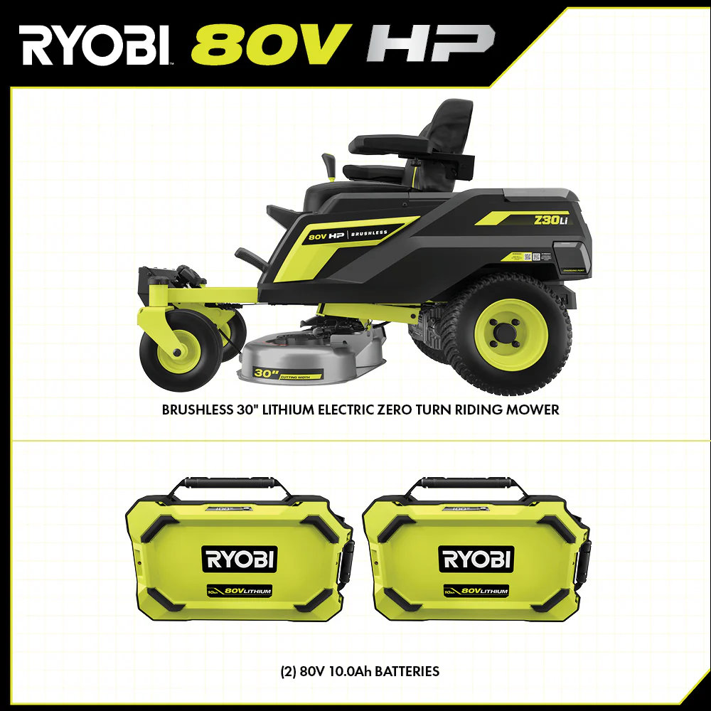 80V HP BRUSHLESS 30" LITHIUM ELECTRIC ZERO TURN RIDING MOWER KIT - Image 3
