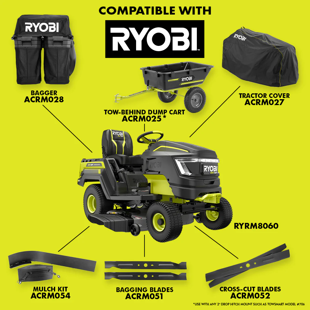 80V HP BRUSHLESS 42" BATTERY CORDLESS ELECTRIC RIDING LAWN TRACTOR KIT - Image 10